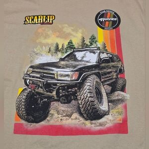 SCARLIP Toyota 4Runner Graphic Tee Lifted Truck Off-Road T-Shirt Beige Large D90